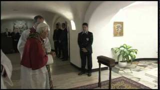 Benedict XVI visits tomb of John Paul II and other popes [upl. by Harriott]