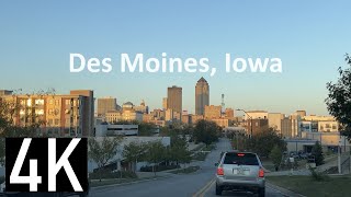 Driving in Des Moines Iowa 4K Street Tour  I235 amp Downtown Des Moines  Des Moines Road Trip [upl. by Sweyn]