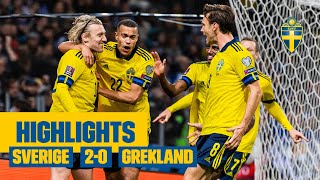 Highlights Sverige  Grekland 20  VMkval  Forsberg amp Isak avgör [upl. by Bottali]