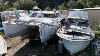 ⛵️ Hurricane damaged catamaran There goes the mast 😱 [upl. by Patricia660]