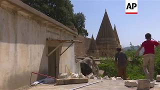 Rebuilding of central Yazidi shrine at Lalesh [upl. by Qirat]