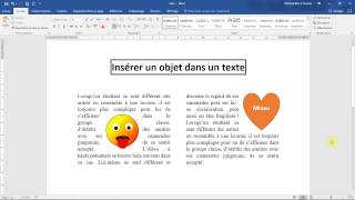 Insérer un OBJET dans le TEXTE Formation Word  images et formes [upl. by Vita331]