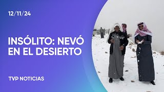 Insólito nevó en el desierto de Arabia Saudita [upl. by Purdy]