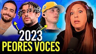 Los PEORES cantantes con ÉXITO SIN TALENTO del 2023  vocal coach Reaction amp analysis [upl. by Rustice]