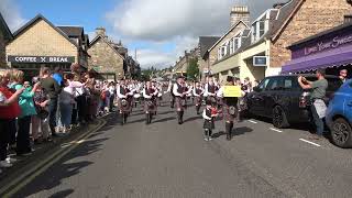 Pitlochry amp Blair Atholl Pipe Band  Pitlochry Highland Games Street Parade 2023 [upl. by Berlauda]