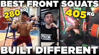 Heaviest FRONT SQUATS Ever  4 x Body Weight [upl. by Apostles]