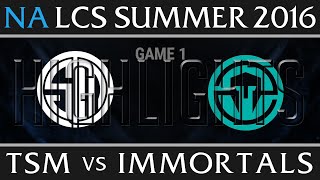 TSM vs IMT Game 1 Highlights  NA LCS Week 2 Summer 2016  TSM vs Immortals G1 [upl. by Bywoods]