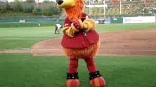 Albuquerque Isotopes Mascot Orbit Harasses Iowa Cubs Fan [upl. by Warwick]