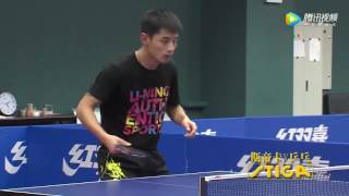 Zhang jike strong backhand Flick 張繼科反手枱内爆擰拉 [upl. by Kaleb]