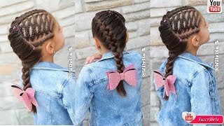 Peinados Fáciles Para Niña Paso a Paso  Tutorial trenzas de moda WILVITA [upl. by Yokum]