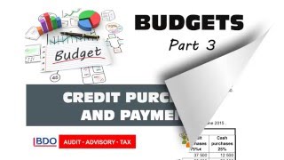 BUDGETS 3  Credit Purchases and Payments to Creditors [upl. by Manolo]