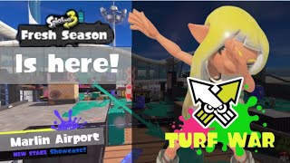 MARLIN AIRPORT  NEW STAGE  Splatoon 3 Turf War Episode 8 [upl. by Enialedam]