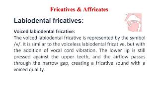 Ch 6 Fricatives and Affricates [upl. by Wehtta881]