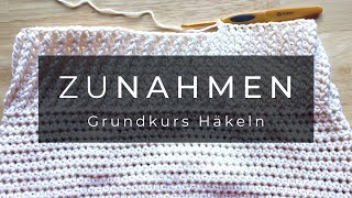 Grundkurs Häkeln  Zunahmen  Maschen zunehmen [upl. by Cilka]