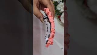 Diy Handsew 😊Scrunchie Ruffle Hair clipDiy scrunchies barrettes hair clipShorts [upl. by Fischer767]