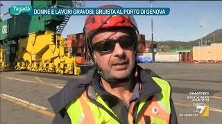 Donne e lavori gravosi gruista al porto di Genova [upl. by Nongim]