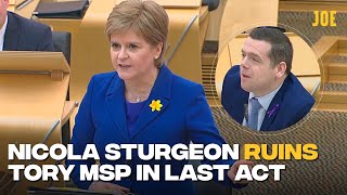 Nicola Sturgeon bodies Scottish Tory leader in last act as First Minister [upl. by Lishe561]