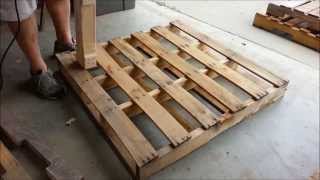 Pallet Recycling With A Drill Powered Dismantling Tool [upl. by Avlis]