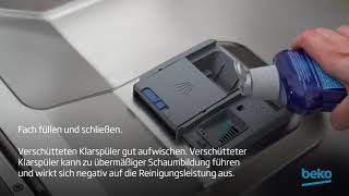 Beko Austria  Klarspüler in deinen Geschirrspüler einfüllen [upl. by Aneema757]