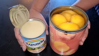 Beat Condensed Milk with Peaches The Best NoBake Autumn Dessert [upl. by Karolina]