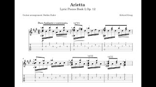 Edvard Grieg Arietta Op 12 No 1 Arr for Guitar [upl. by Adelice]