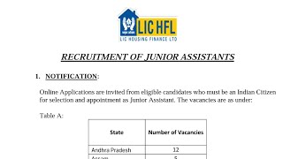 LIC JUNIOR ASSISTANT NOTIFICATION OUT😱😱🔥🔥 [upl. by Nayhr758]