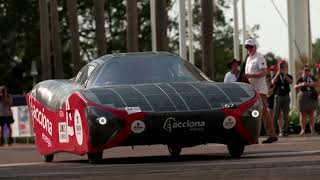 Solarpowered cars race through Australian outback [upl. by Neelrahc]