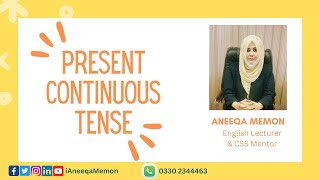 PRESENT CONTINUOUS TENSE  PRESENT PROGRESSIVE TENSE  LEARN ENGLISH TENSES [upl. by Lori]