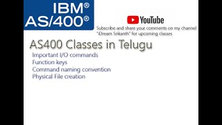 IBM AS400  Command naming conventions Important IO commands Function keys Create Physical file [upl. by Dynah]