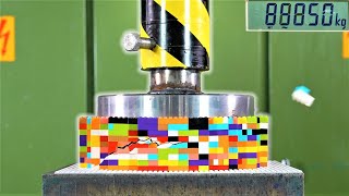 Can Lego Bricks STOP 150 Ton Hydraulic Press [upl. by Adnerak]