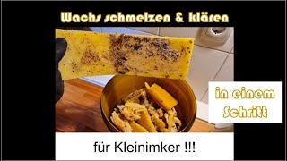 Wachs schmelzen und klären in einem Schritt  Bienenwachs schmelzen  Bienenwachs klären [upl. by Eidassac383]