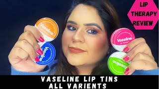 Vaseline lip therapy lip tins  All variants  Original  Rosy lips  Aloe amp Cocoa butter  Review [upl. by Ahcsatan253]