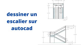 Dessiner un plan sur Autocad  leçon 4 رسم مخطط على برنامج الأوتوكاد الجزء االرابع lescalier درج [upl. by Aela152]