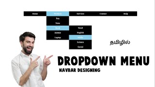 How to create a navbar with Dropdown Menu HTML and CSS in tamil  04 [upl. by Morrissey]