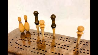 How to turn maple cribbage board pegs on the wood lathe [upl. by Irme]