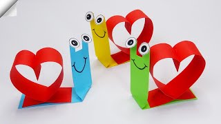 Valentines day easy crafts  Snails lovers  Easy paper crafts [upl. by Finbar428]