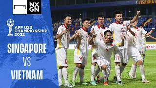 AFF U23 Championship 2022  Singapore vs Vietnam highlights [upl. by Ezar379]