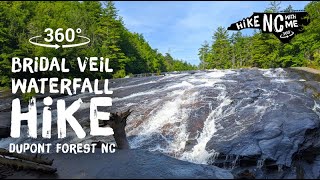 Bridal Veil Falls Waterfall Hike Trail amp Tips Dupont Forest NC 360 VR [upl. by Gerianna152]