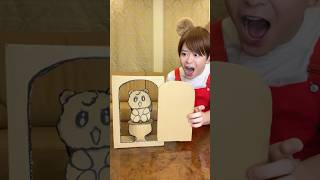 PEEK INTO THE CARDBOARD BEAR’S TOILET！asmr [upl. by Salene]