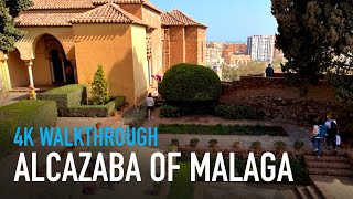 The Alcazaba of Málaga  4K Walking Tour [upl. by Esirahs350]