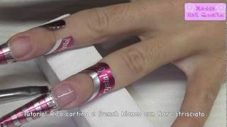 Tutorial  Ricostruzione con cartinanail forum Crystal Nails e fiore strisciato  Maddafashion [upl. by Ttezil264]