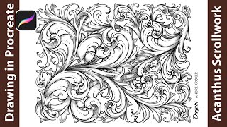 How to Draw an Acanthus Scrollwork  Digital Painting from Sketch to Final [upl. by Eiblehs465]