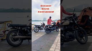 BSA Gold Star 650 vs Royal Enfield Interceptor 650 Exhaust Sound Comparison  BikeWale shorts [upl. by Guinn]