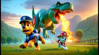 Paw Patrol Ultimate Rescue  CHASE x MARSHALL Got Chased By A Dinosaur Very Funny Story  Rainbow 3 [upl. by Euqirdor536]