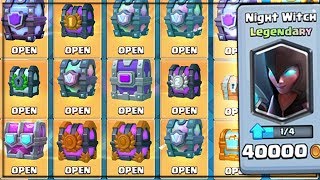 OPENING EVERY CHEST IN CLASH ROYALE All Chests Opening amp x4 NEW NIGHT WITCH LEGENDARIES [upl. by Nivi]