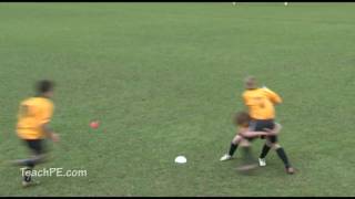 Basic Rugby Skills Offload during tackle [upl. by Ransell]