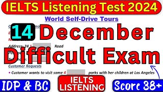 Very Hard Test 14 DECEMBER 2024 IELTS LISTENING TEST WITH ANSWERS  IELTS  IDP amp BC [upl. by Gordie]