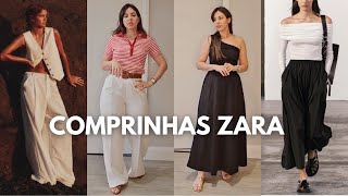 COMPRINHAS ZARA  calça PANTALONA linho SAIA MIDI [upl. by Yasui]