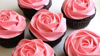 How to Frost a Rose Cupcake in 5 Seconds [upl. by Dickinson]