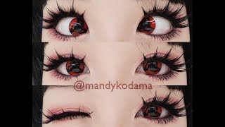 REVIEW Contact Lenses  Sweety Sharingan Crazy Lens  RY120 Sponsored by Uniqso on dark eyes [upl. by Jueta310]